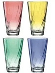 Leonardo Gl&auml;serset, Blau, Gelb, Gr&uuml;n, Rot, Glas, 4-teilig, 300 ml,...