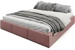 Muralo Polsterbett, Altrosa, Holzwerkstoff, Metall, Textil, Birke, Rechteckig,
