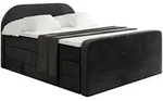 Altdecor Boxspringbett, Schwarz, Holzwerkstoff, H&ouml;he ca. 20 cm, 200x200 cm,
