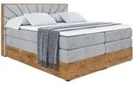 Altdecor Boxspringbett, Grau, Holzwerkstoff, H3 + H4, H&ouml;he ca. 38 cm, 180x200...
