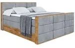 Altdecor Boxspringbett, Grau, Holzwerkstoff, H3 + H4, H&ouml;he ca. 43 cm, 140x200...