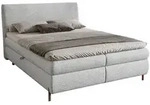 Mirjan24 Boxbett, Hellgrau, Metall, H3, H&ouml;he ca. 17 cm, Rechteckig, 180x200 cm,