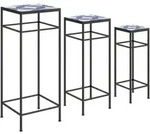 Outsunny Pflanzenst&auml;nder, Blau, Metall, 28x71x28 cm, Wohnzimmer,...