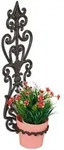 Relaxdays Blumentopfhalter, Dunkelbraun, Metall, 17x54x18 cm, Gartenzubeh&ouml;r,