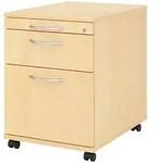 b&uuml;m&ouml; Rollcontainer, Ahorn, Holzwerkstoff, Nachbildung,Ahorn, 3 Schubladen,