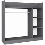 Livetastic Offener, Anthrazit, Metall, Holzwerkstoff, 2 F&auml;cher, 118x115x35 cm,
