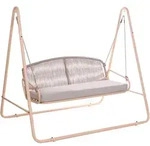 Beliani Hollywoodschaukel, Beige, Metall, 172x156x119 cm, Gartenm&ouml;bel,