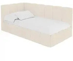 Altdecor Einzelbett, Sand, Textil, Ottomane rechts,L-Form, 80x200 cm,...