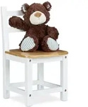 Relaxdays Kinderstuhl, Wei&szlig;, Holz, 28.5x50x28 cm, Kinderzimmer & Jugendzimmer,