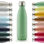 Blumtal Thermosflasche, Gr&uuml;n, Metall, 1 L, Zylindrisch, h&auml;lt warm, Kaffee &...
