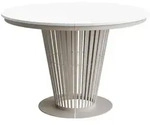 Mirjan24 Esstisch, Wei&szlig;, Kaschmir, Metall, Rund,Rund, 120x76x120 cm, Esszimmer,