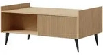 WFL Group Couchtisch, Eiche, Metall, Nachbildung, Rechteckig, 100x45x60 cm,