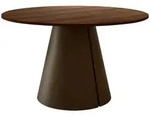 Mirjan24 Esstisch, Braun, Nussbaum, Metall, Rund,Rund, 100x76x100 cm, Esszimmer,