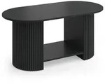 Vicco Couchtisch, Schwarz, Schwarz, Holzwerkstoff, Oval, 100x45x50 cm,...