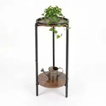 Relaxdays Beistelltisch, Mehrfarbig, Holzwerkstoff, Metall, 29.5x73x29.5 cm,