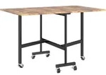 Homcom Esstisch, Braun, Metall, 6-Sitzer, Rechteckig, Rollen, 80x73x120 cm,