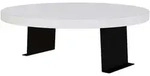 [en.casa] Sofatablett, Wei&szlig;, Holzwerkstoff, Metall, Rund,Rund, 34x13.5x34 cm,