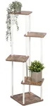 eluno Pflanzenst&auml;nder,, Wei&szlig;, Metall, 30x107x56.5 cm, Wohnzimmer, Wohnzimmertische,