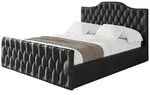 Altdecor Polsterbett, Schwarz Hochglanz, Textil, 140x200 cm, Schlafzimmer,...