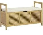 Homcom Schuhbank, Natur, Kunststoff, 100x60x40 cm, Garderobe, Garderobenb&auml;nke,