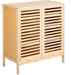 Beliani Schuhschrank, Braun, Holz, Bambus, 80x88x40 cm, Garderobe,...