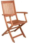 Gardenson Gartenklappstuhl-Set, Braun, Holz, Eukalyptusholz, Hartholz, X-Form,