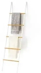 Relaxdays Handtuchleiter, Wei&szlig;, Holz, Metall, 45x164x2 cm, Badaccessoires,