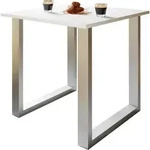 Mid.you Schreibtisch, Silber, Wei&szlig;, Holzwerkstoff, quadratisch, U-Form,...
