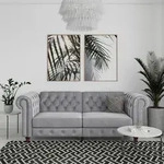 Livetastic Schlafsofa Firenze, Hellgrau, Holz, Uni, 3-Sitzer, 236x83x87 cm,