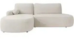 Mirjan24 Ecksofa, Creme, Kunststoff, 5-Sitzer, Ottomane links,L-Form, 274x174 cm,