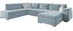 Mirjan24 Wohnlandschaft, Hellblau, Textil, 7-Sitzer, U-Form,Rechteckig,...