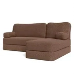 Masseno Ecksofa, Braun, Textil, 3-Sitzer, L-Form, 200x120 cm, Wohnzimmer, Sofas &