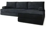 Masseno Ecksofa, Schwarz, Textil, 4-Sitzer, L-Form, 270x160 cm, Wohnzimmer,...