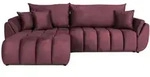 WFL Group Ecksofa, Bordeaux, Textil, 3-Sitzer, L-Form, 280x184 cm, Wohnzimmer, Sofas