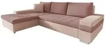 Mirjan24 Ecksofa, Rosa, Textil, 5-Sitzer, L-Form,L-Form, 274x182 cm, Wohnzimmer,
