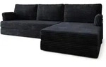 Masseno Ecksofa, Schwarz, Textil, 4-Sitzer, L-Form, 270x160 cm, Wohnzimmer, Sofas &