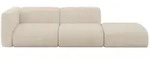 Altdecor Sofa, Greige, Kunststoff, 3-Sitzer, L-Form, 296x70x89 cm, Wohnzimmer, Sofas
