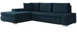 Mirjan24 Ecksofa, Blau, Textil, 5-Sitzer, L-Form,Rechteckig, 265x185 cm, Wohnzimmer,