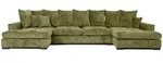 WFL Group Wohnlandschaft, Gr&uuml;n, Textil, 4-Sitzer, 373x92x155 cm, Wohnzimmer, Sofas &