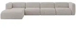 Altdecor Ecksofa, Hellgrau, Kunststoff, 5-Sitzer, 409x179 cm, Wohnzimmer, Sofas &