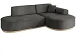 Altdecor Ecksofa, Dunkelgrau, Textil, 3-Sitzer, L-Form, 243x171 cm, Wohnzimmer,...