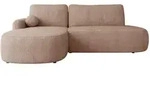 Mirjan24 Ecksofa, Rosa, Kunststoff, 5-Sitzer, Ottomane links,L-Form, 274x174 cm,