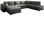 Mirjan24 Wohnlandschaft, Graphit, Textil, 7-Sitzer, U-Form,Rechteckig,...