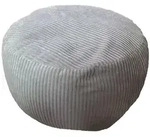 Relaxdays Pouf, Grau, Textil, 1-Sitzer, Rund, 50x35x50 cm, Wohnzimmer, Hocker,...