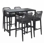 MCW Set, Grau, Metall, 130x105x65 cm, Esszimmer, Barm&ouml;bel, Bartische