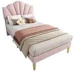 Stilvora Polsterbett, Rosa, Metall, 1-Zonen, 90x200 cm, Schlafzimmer, Betten,