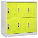 vidaXL Schliessfachschrank, Hellgrau, Metall, 6 F&auml;cher, 45x92.5x90 cm,...