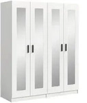 Livetastic Dreht&uuml;renschrank, Wei&szlig;, Holzwerkstoff, 4 F&auml;cher, 160x194x56 cm,
