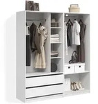 Livinity&reg; Kleiderschrank, Wei&szlig;, Holzwerkstoff, 9 F&auml;cher, 2 Schubladen,...