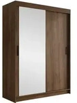 Mirjan24 Schiebet&uuml;renschrank, Nussbaum, Kunststoff, Rechteckig,Rechteckig,